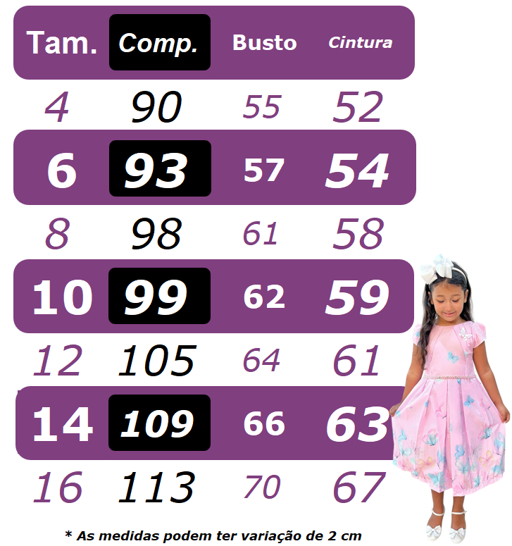 Vestido Infantil Off White em Renda com Saia Lilás e Broche Delicado para Festa de Aniversário