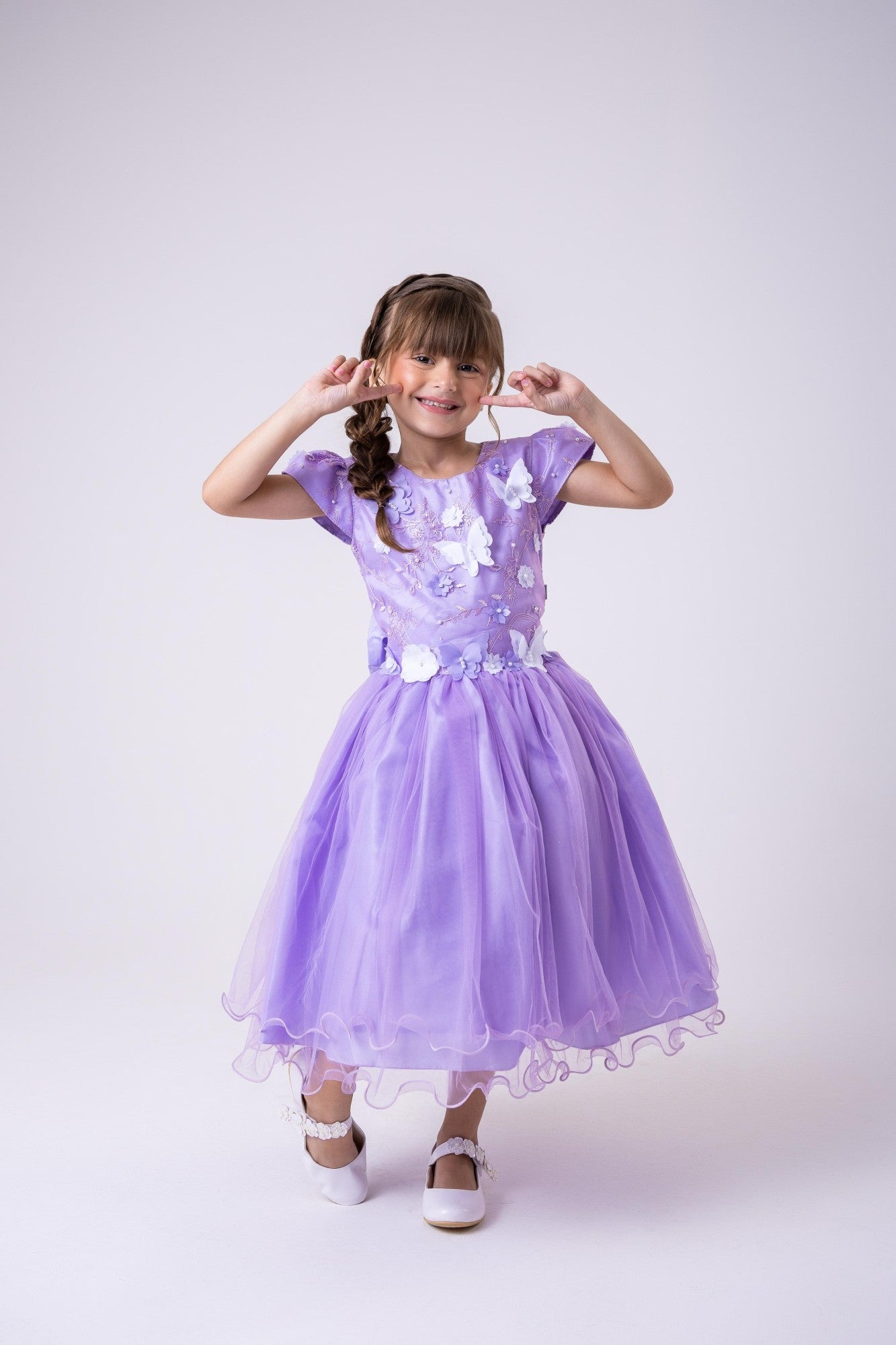 Vestido Marie Jardim Encantado Lilás