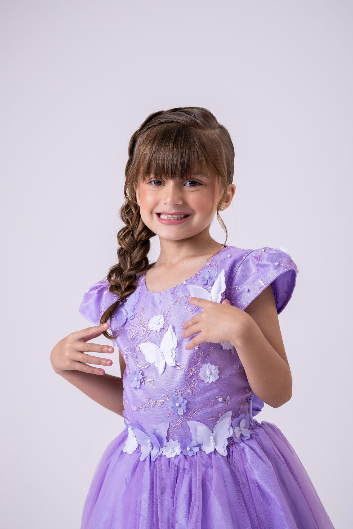 Vestido Marie Jardim Encantado Lilás