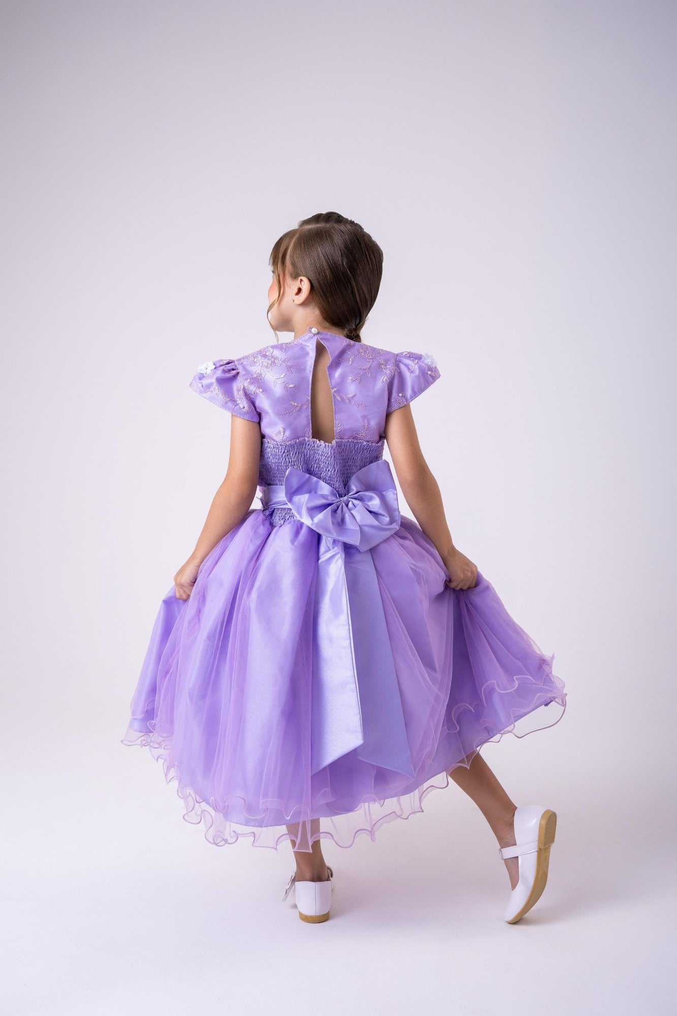 Vestido Marie Jardim Encantado Lilás