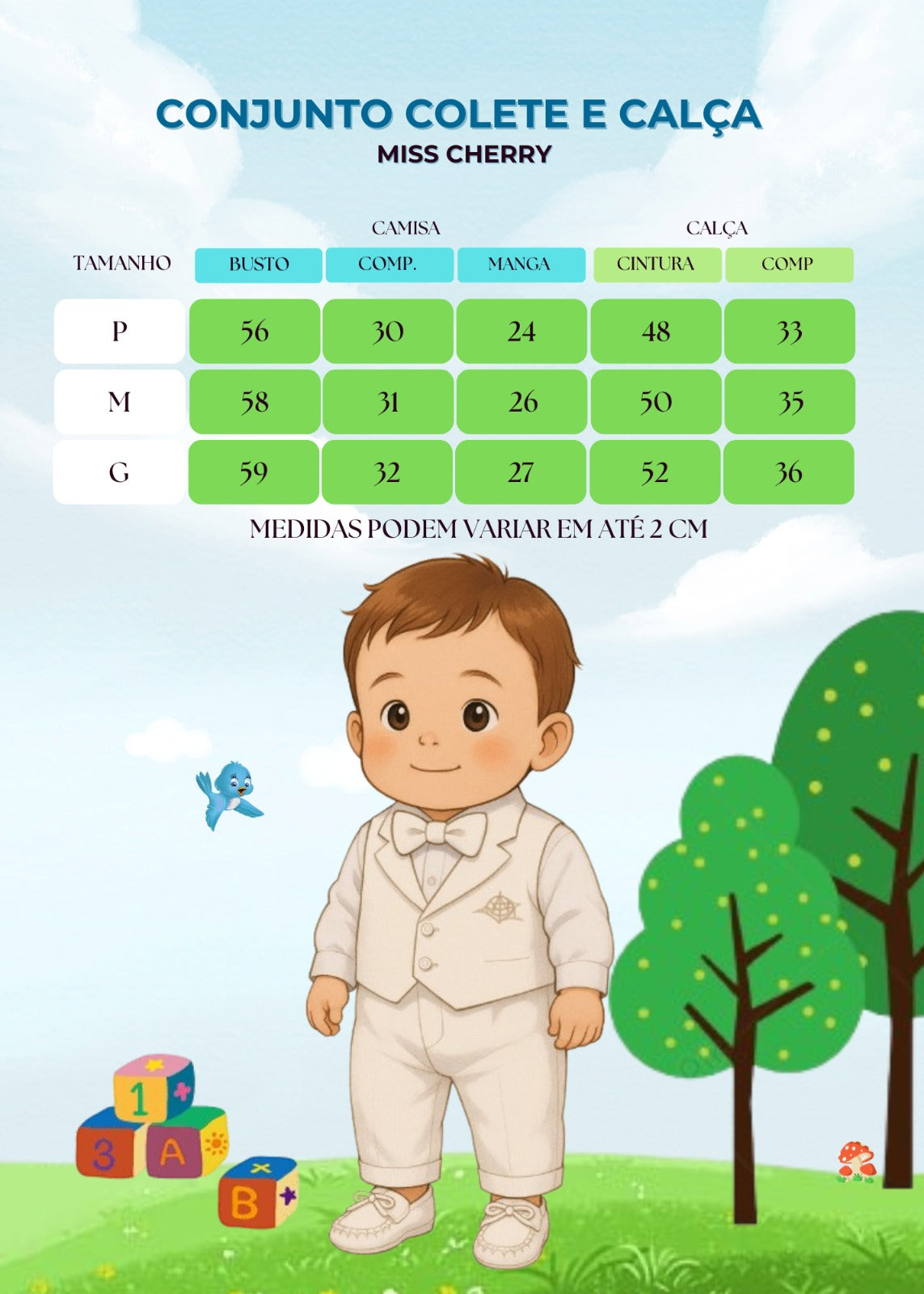 Conjunto Social Miss Cherry Felipe Calça Branco