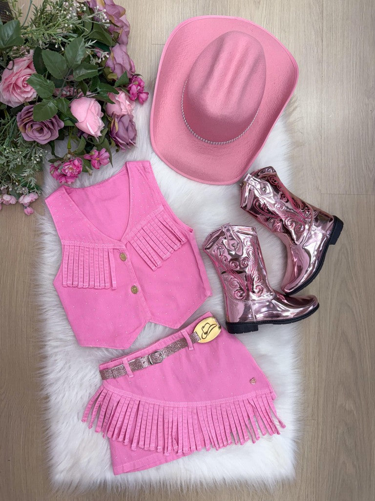 Conjunto Infantil Rosa Estilo Boiadeira Maraisa – Conforto e Estilo para Pequena