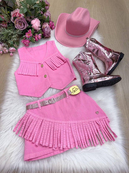 Conjunto Infantil Rosa Estilo Boiadeira Maraisa – Conforto e Estilo para Pequena