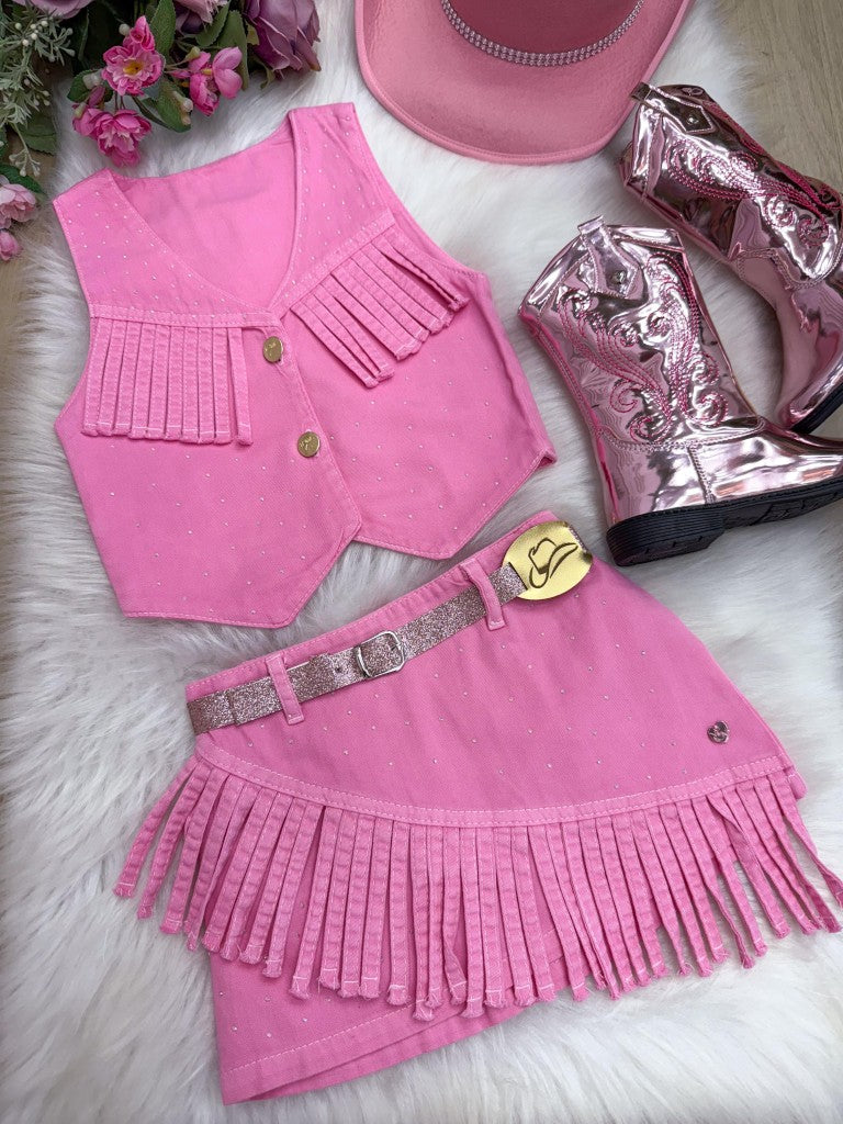 Conjunto Infantil Rosa Estilo Boiadeira Maraisa – Conforto e Estilo para Pequena