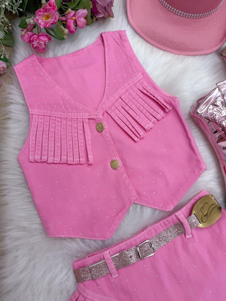 Conjunto Infantil Rosa Estilo Boiadeira Maraisa – Conforto e Estilo para Pequena