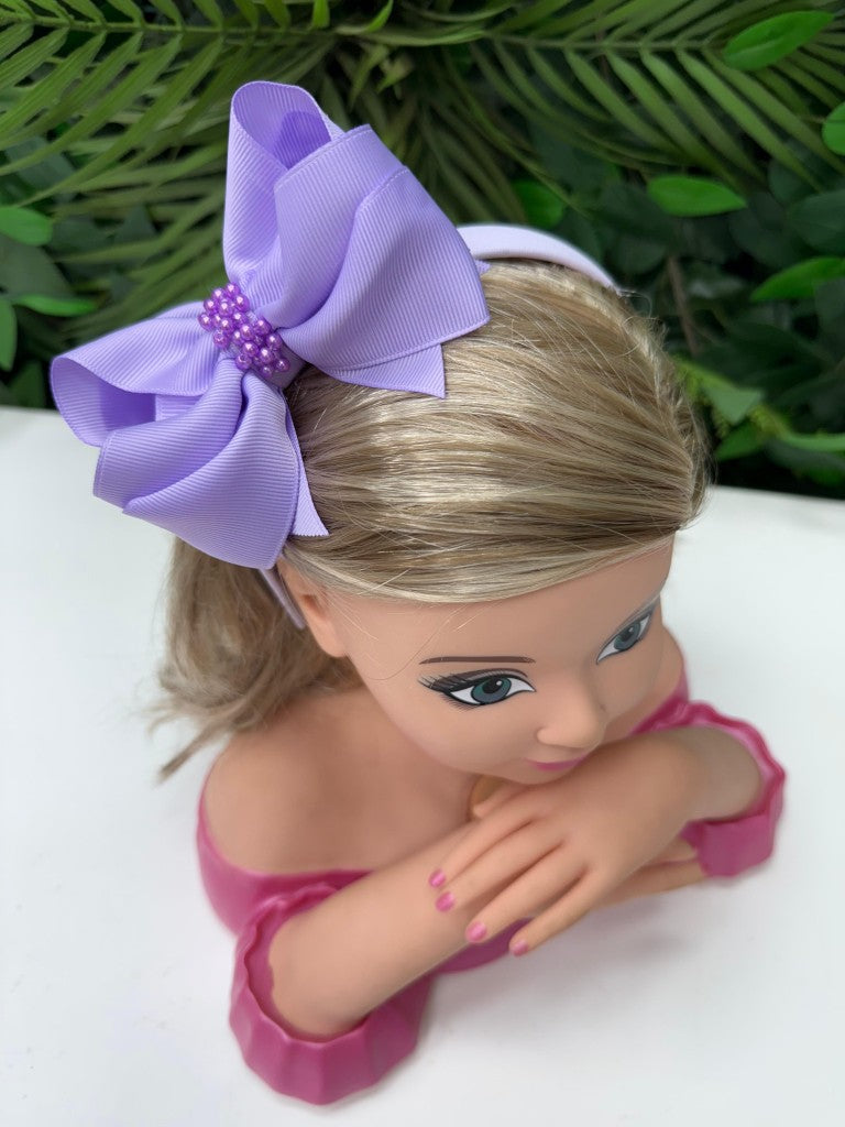 Tiara Infantil Lilás com Pérolas Detalhes Elegantes para Estilo Princesa