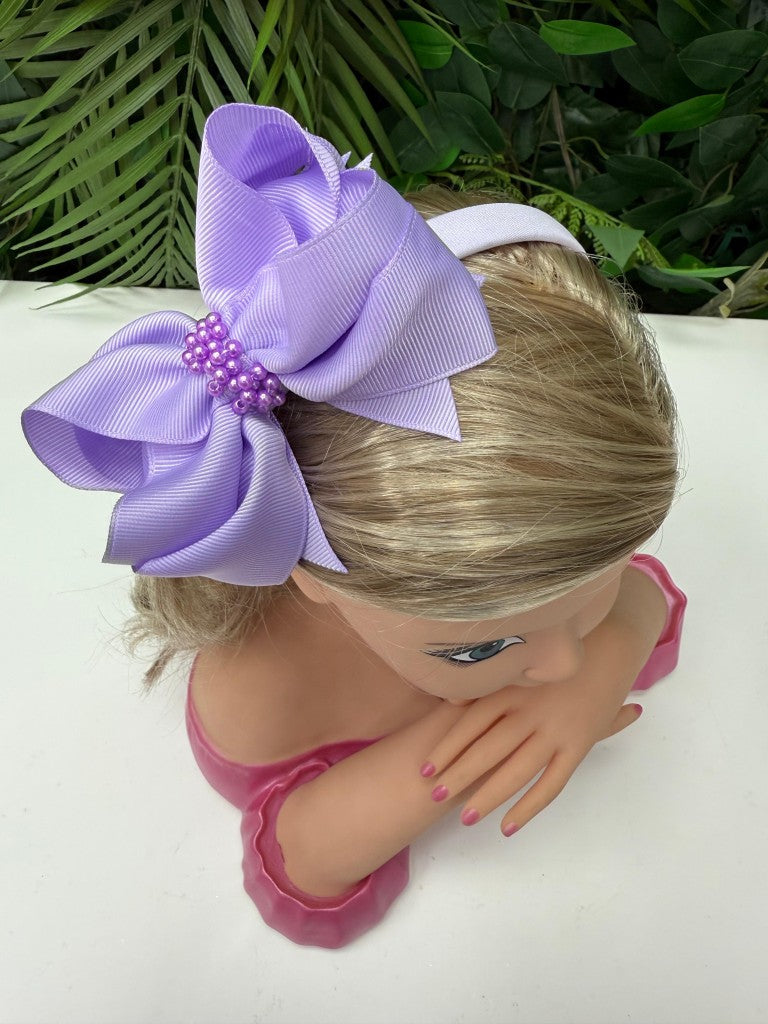 Tiara Infantil Lilás com Pérolas Detalhes Elegantes para Estilo Princesa