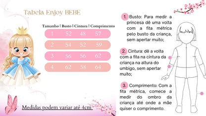 Vestido Infantil Branco em Poliéster com Gola Redonda e Saia Rodada para Festa de Aniversário