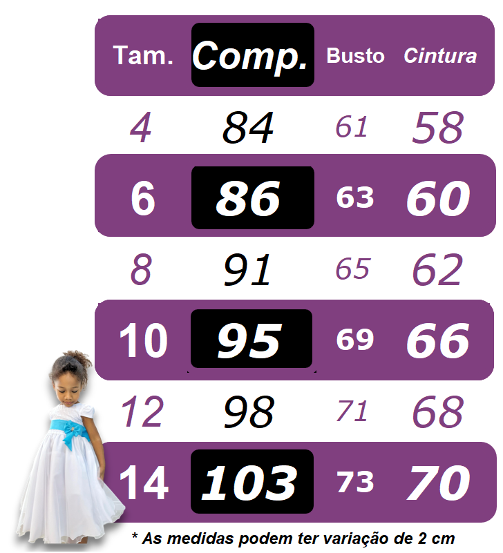 Vestido Infantil Branco em Maquinetado Luxo com Saia Longa para Damas