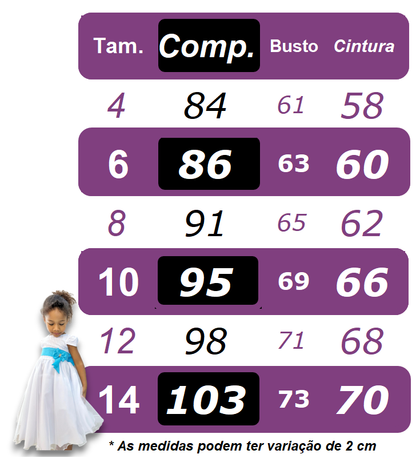 Vestido Infantil Branco em Maquinetado Luxo com Saia Longa para Damas