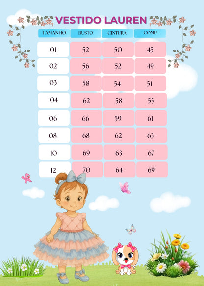 Vestido Infantil Rosa em Poliéster com Babadinho e Gola Redonda para Festa de Aniversário