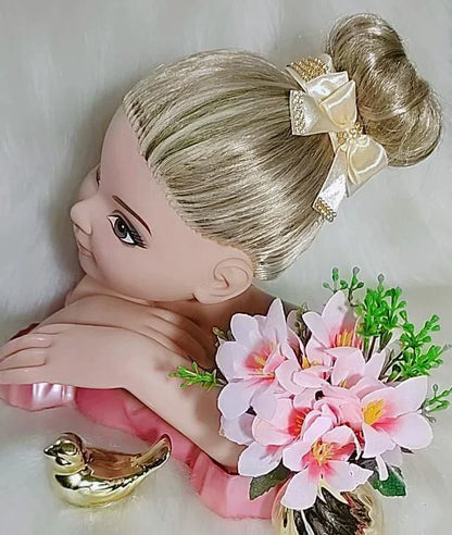 Porta Coque Belli em Marfim com Laço e Strass para Estilo Elegante