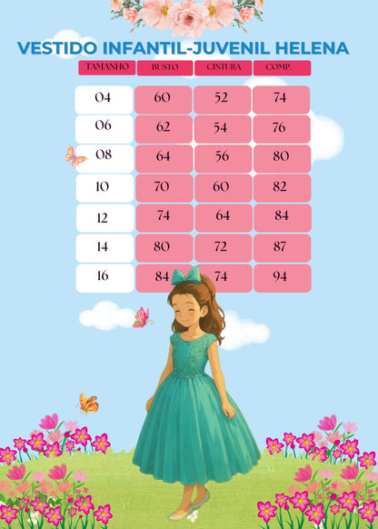 Vestido Infantil Confortável Verde Tiffany