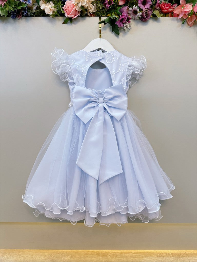 Vestido Infantil Branco em Renda com Saia Rodada para Daminhas