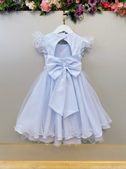 Vestido Infantil Branco em Renda com Saia Rodada para Daminhas