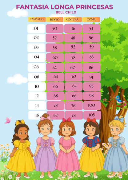 Vestido Infantil/Fantasia Longa Princesa Aurora Rosa