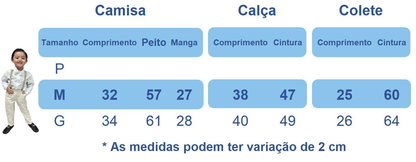 Conjunto Social Infantil Cinza em Algodão com Camisa Branca e Gravata Borboleta para Festa
