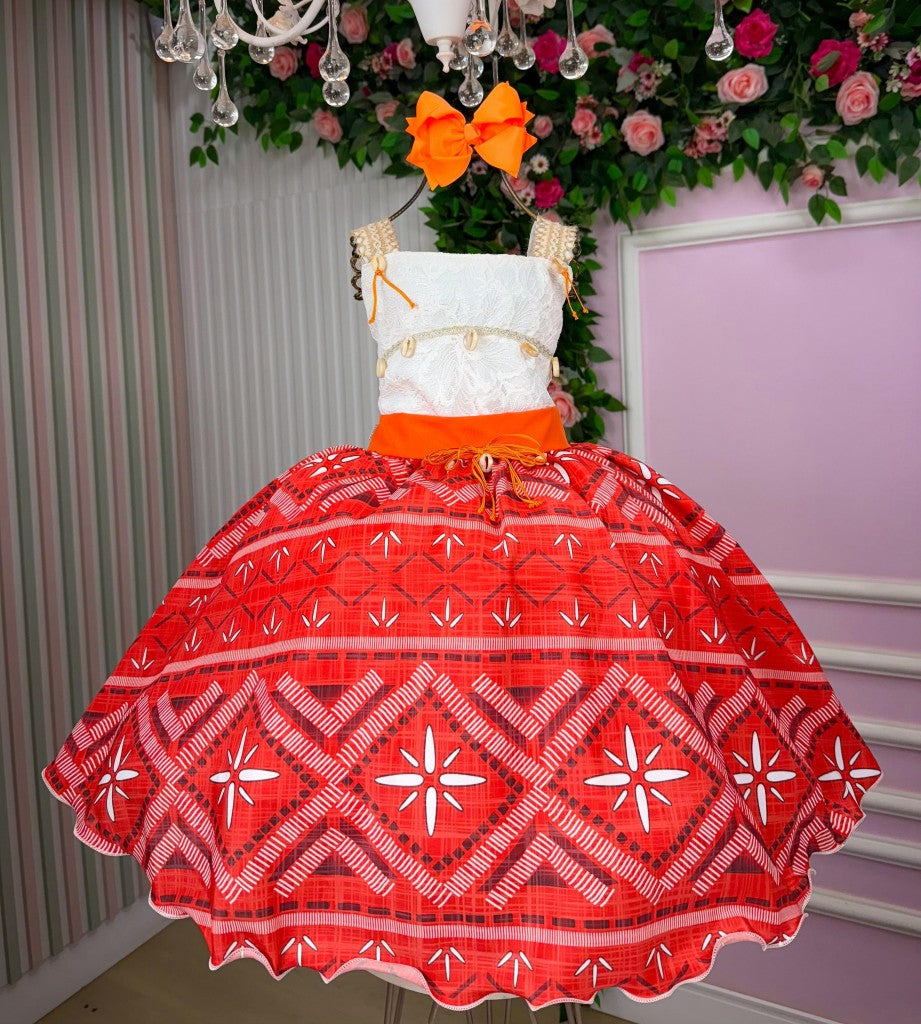 Vestido Temáticos Infantil Luxo Moana