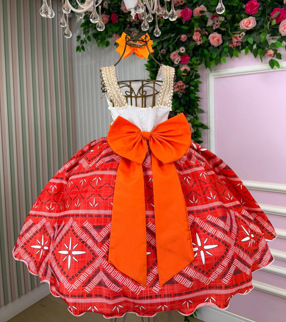 Vestido Temáticos Infantil Luxo Moana