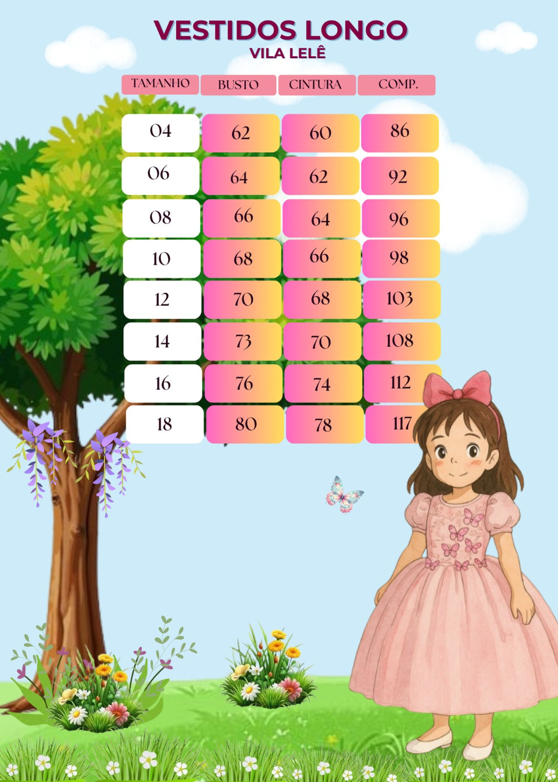 Vestido Vila Lele Longo Jardim Encantado Borboletas Vermelho