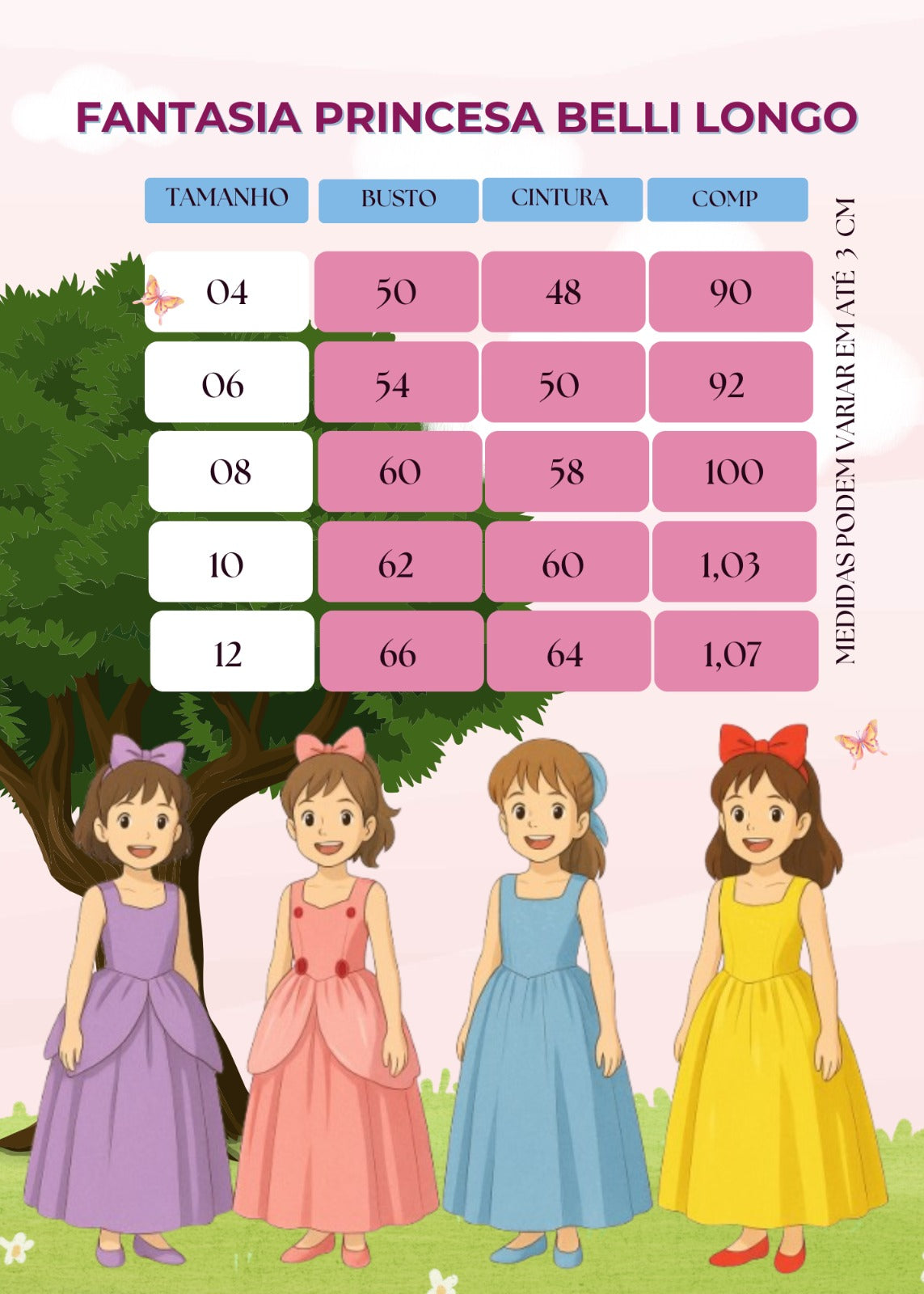 Fantasia Princesa Belli Bela Adormecida Aurora Longa