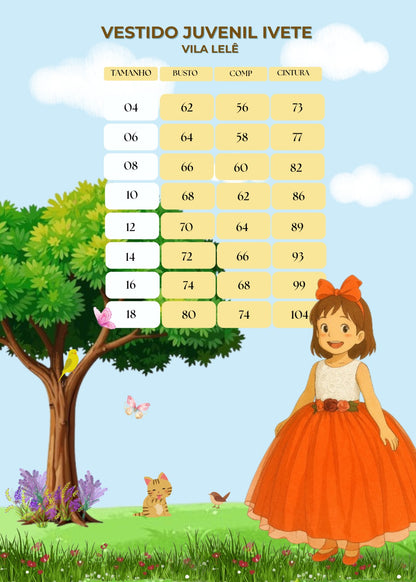 Vestido Juvenil Elegante Off com Saia Azul Royal