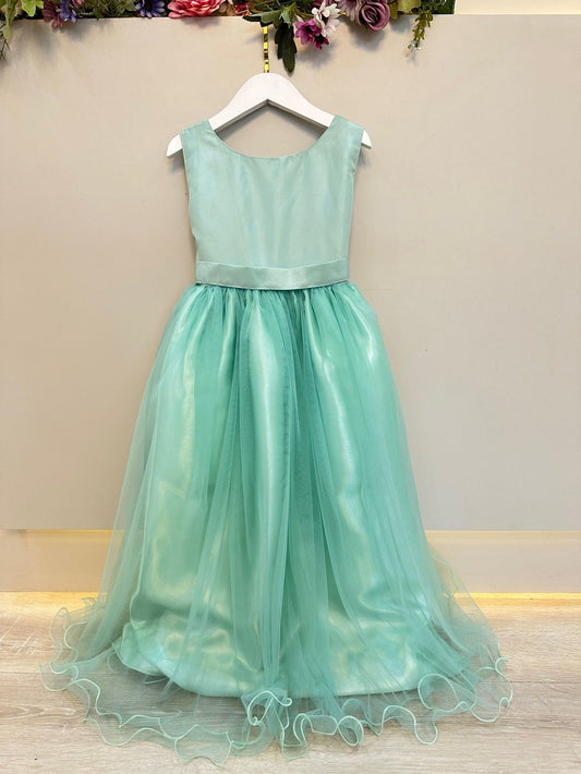 Vestido Infantil Longo Verde Menta Daminhas Casamentos Luxo