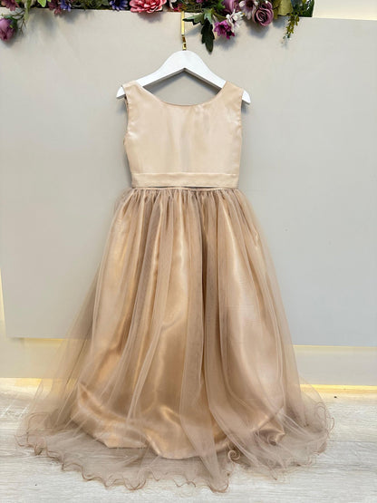 Vestido Infantil Longo Dourado Luxo