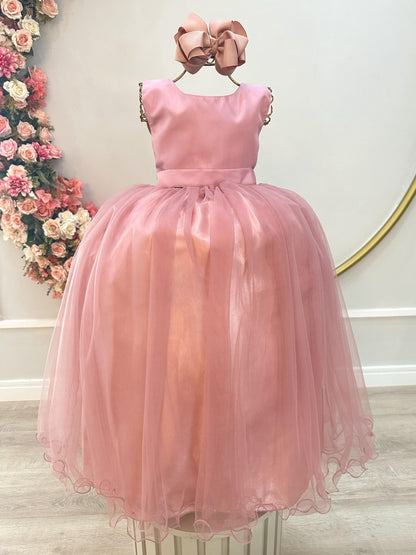 Vestido Infantil Longo Rose Daminhas Casamentos Luxo