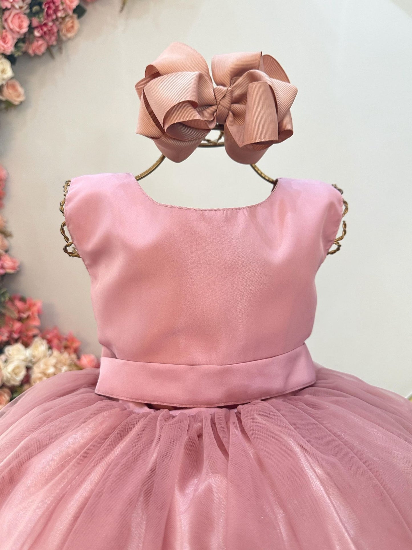 Vestido Infantil Longo Rose Daminhas Casamentos Luxo
