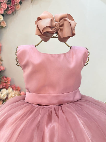 Vestido Infantil Longo Rose Daminhas Casamentos Luxo