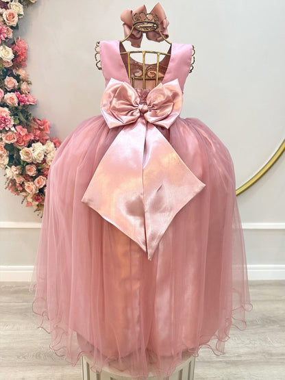 Vestido Infantil Longo Rose Daminhas Casamentos Luxo