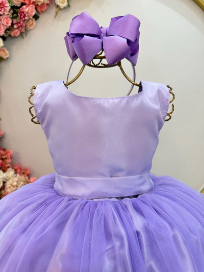 Vestido Infantil Longo Lilás Festas Luxo