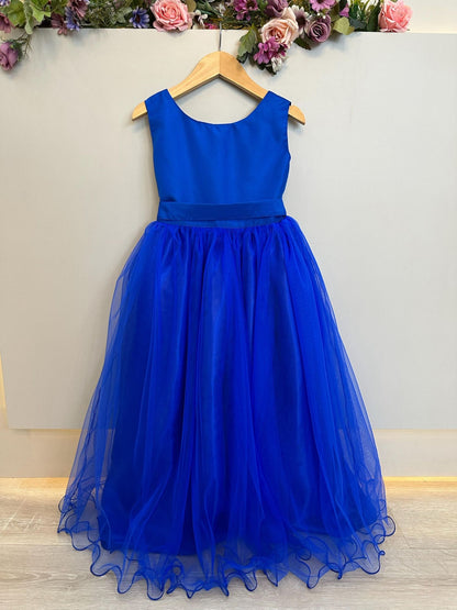 Vestido Infantil Longo Azul Royal Festas Luxo