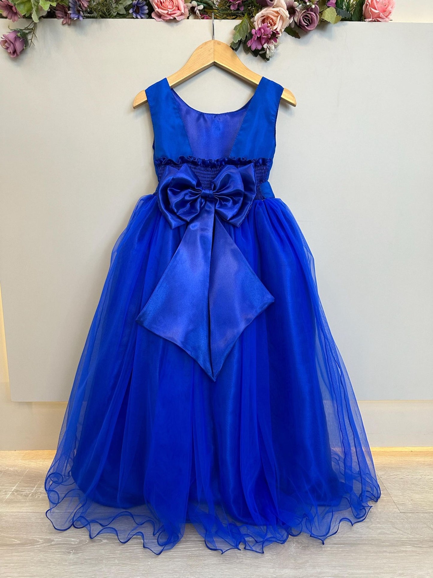 Vestido Infantil Longo Azul Royal Festas Luxo