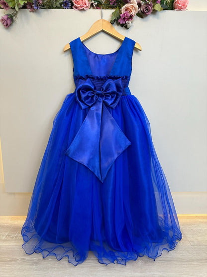 Vestido Infantil Longo Azul Royal Festas Luxo