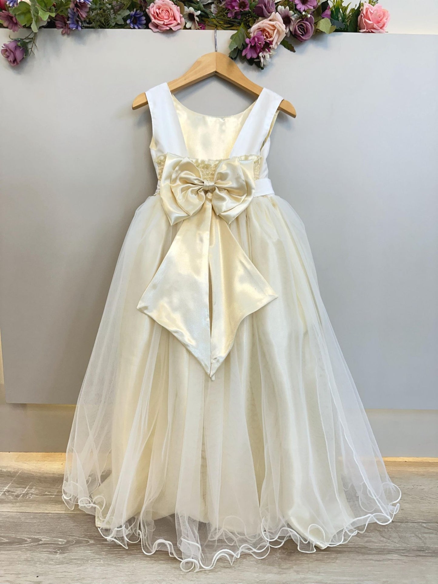 Vestido Infantil Longo Off White Festas Luxo