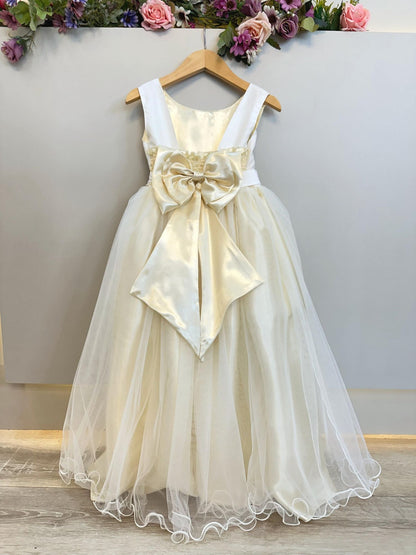 Vestido Infantil Longo Off White Festas Luxo