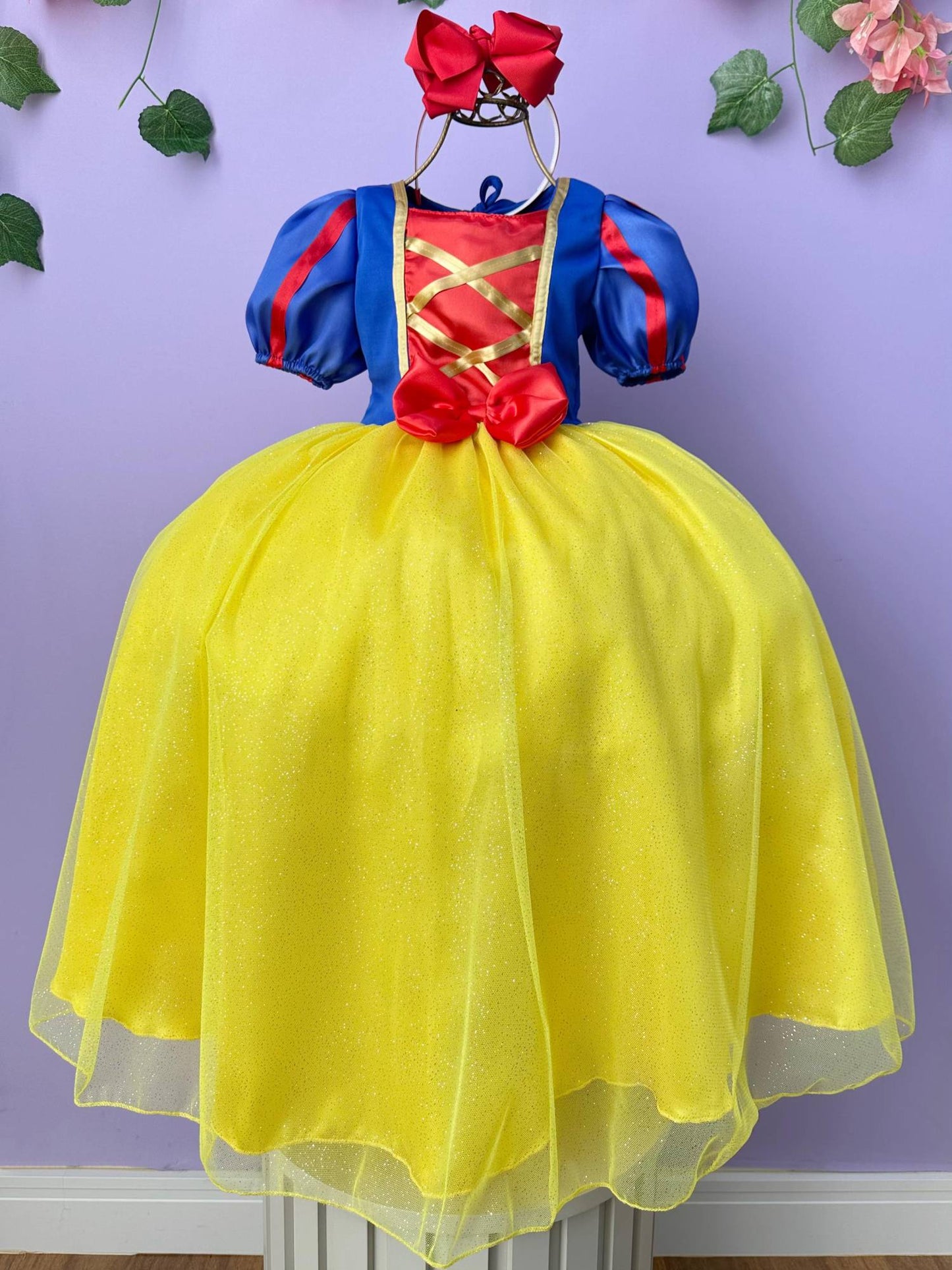 Fantasia Infantil Princesa Branca de Neve Longo Com Capa
