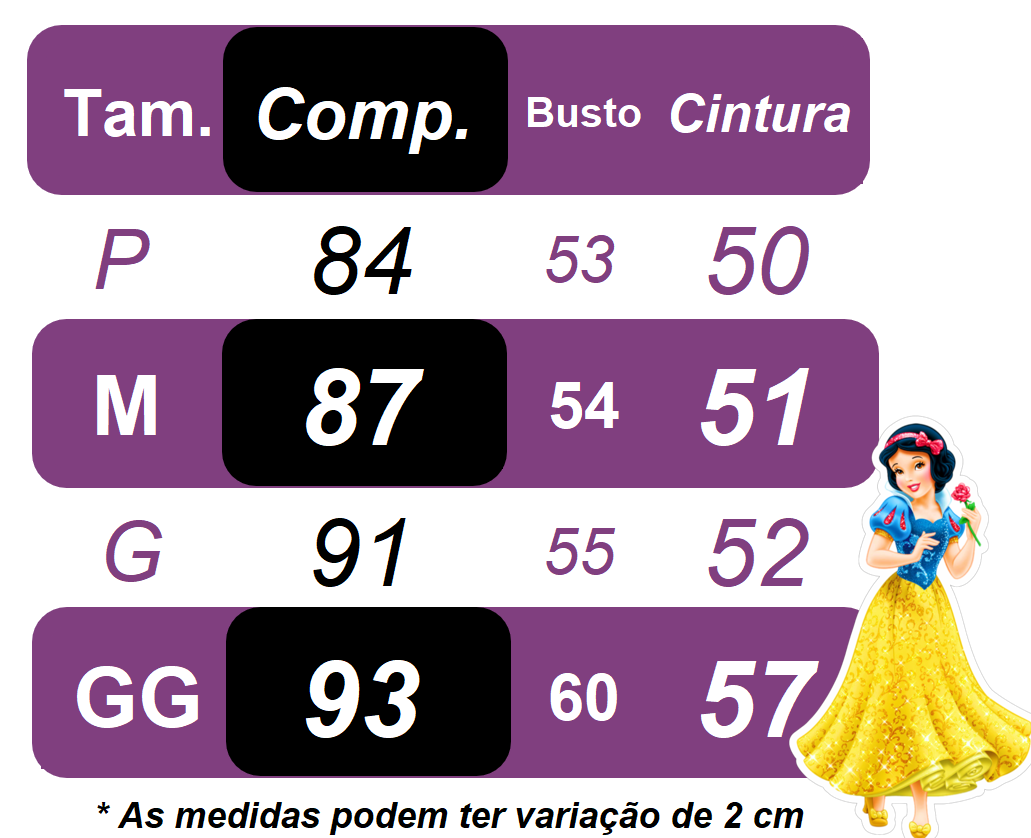 Fantasia Infantil Princesa Branca de Neve Longo Com Capa