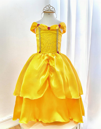 Fantasia Infantil Bela e a Fera Amarelo Escuro Festas