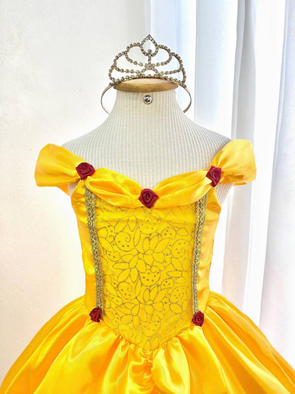 Fantasia Infantil Bela e a Fera Amarelo Escuro Festas