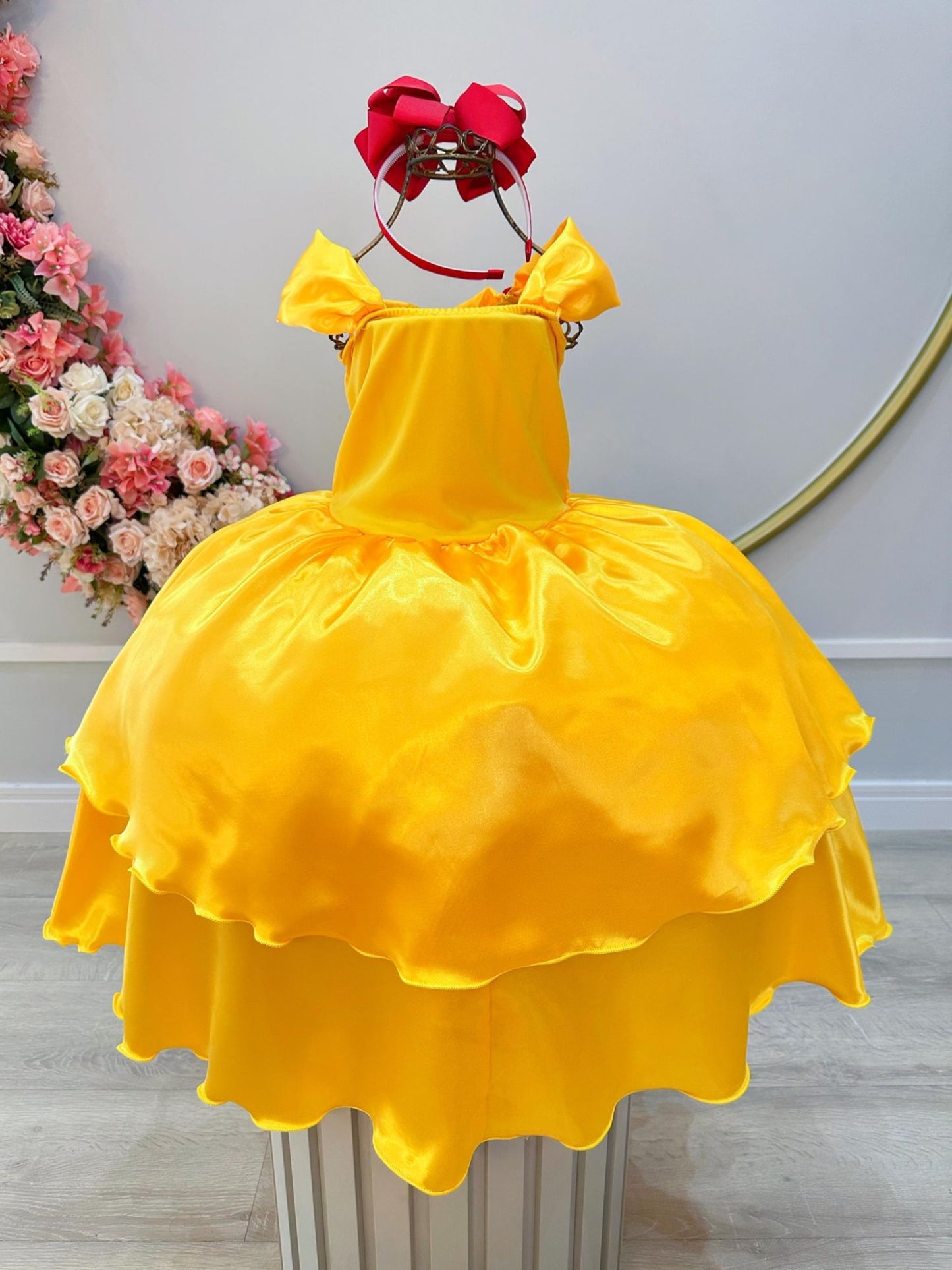 Fantasia Infantil Bela e a Fera Amarelo Escuro Festas