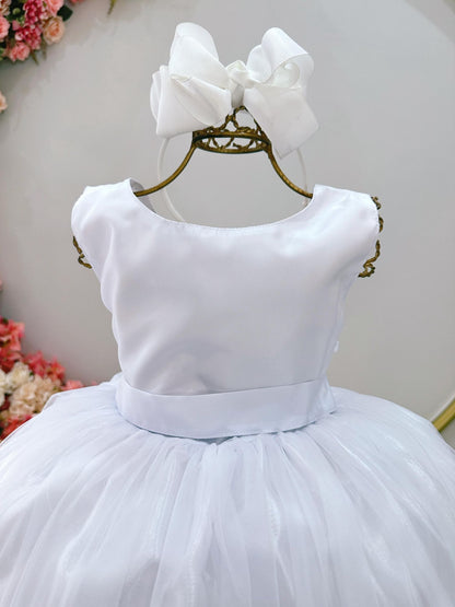 Vestido Infantil Longo Branco Daminhas Casamentos Luxo