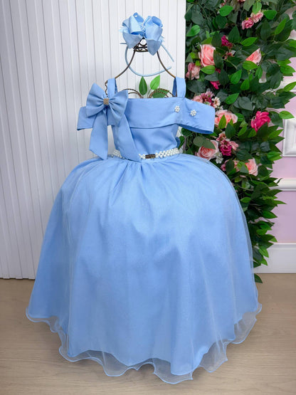 Vestido Longo Doce Elegancia Azul Bebe