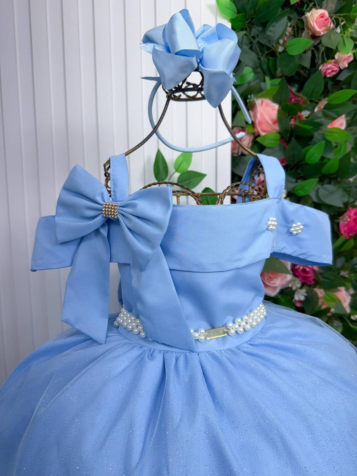 Vestido Longo Doce Elegancia Azul Bebe