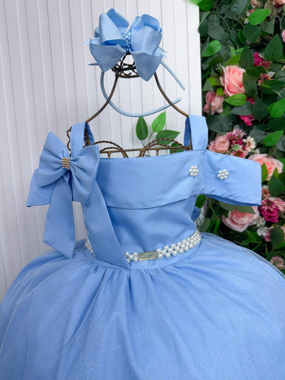 Vestido Longo Doce Elegancia Azul Bebe