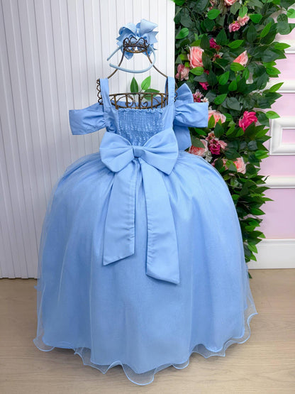 Vestido Longo Doce Elegancia Azul Bebe