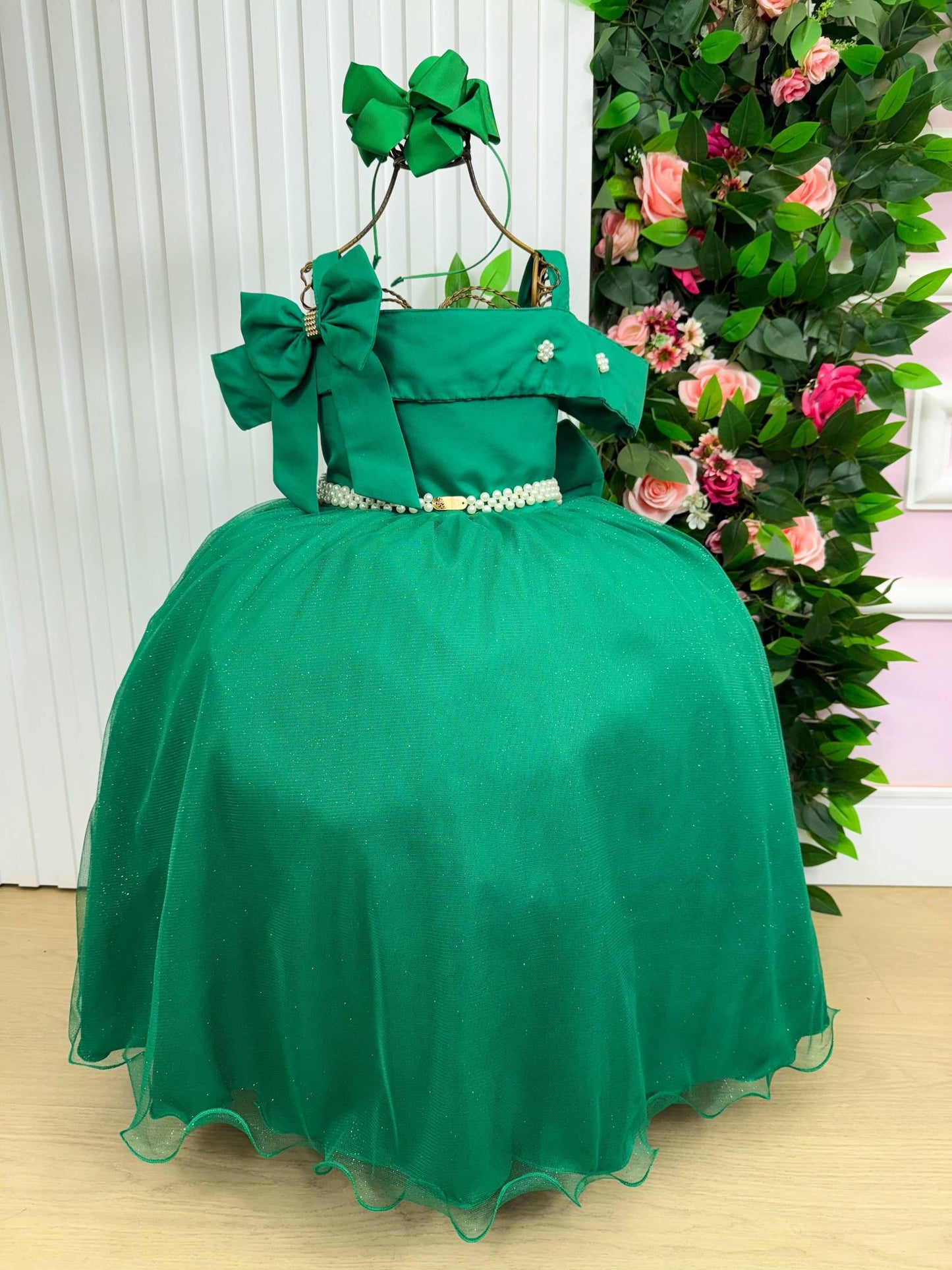 Vestido Longo Doce Elegancia Verde Bandeira