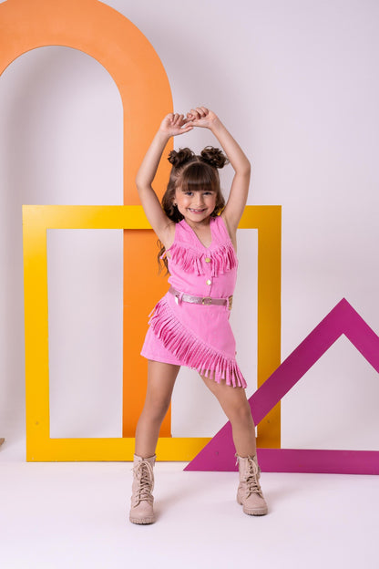 Conjunto Infantil Rosa Estilo Boiadeira Maraisa – Conforto e Estilo para Pequena